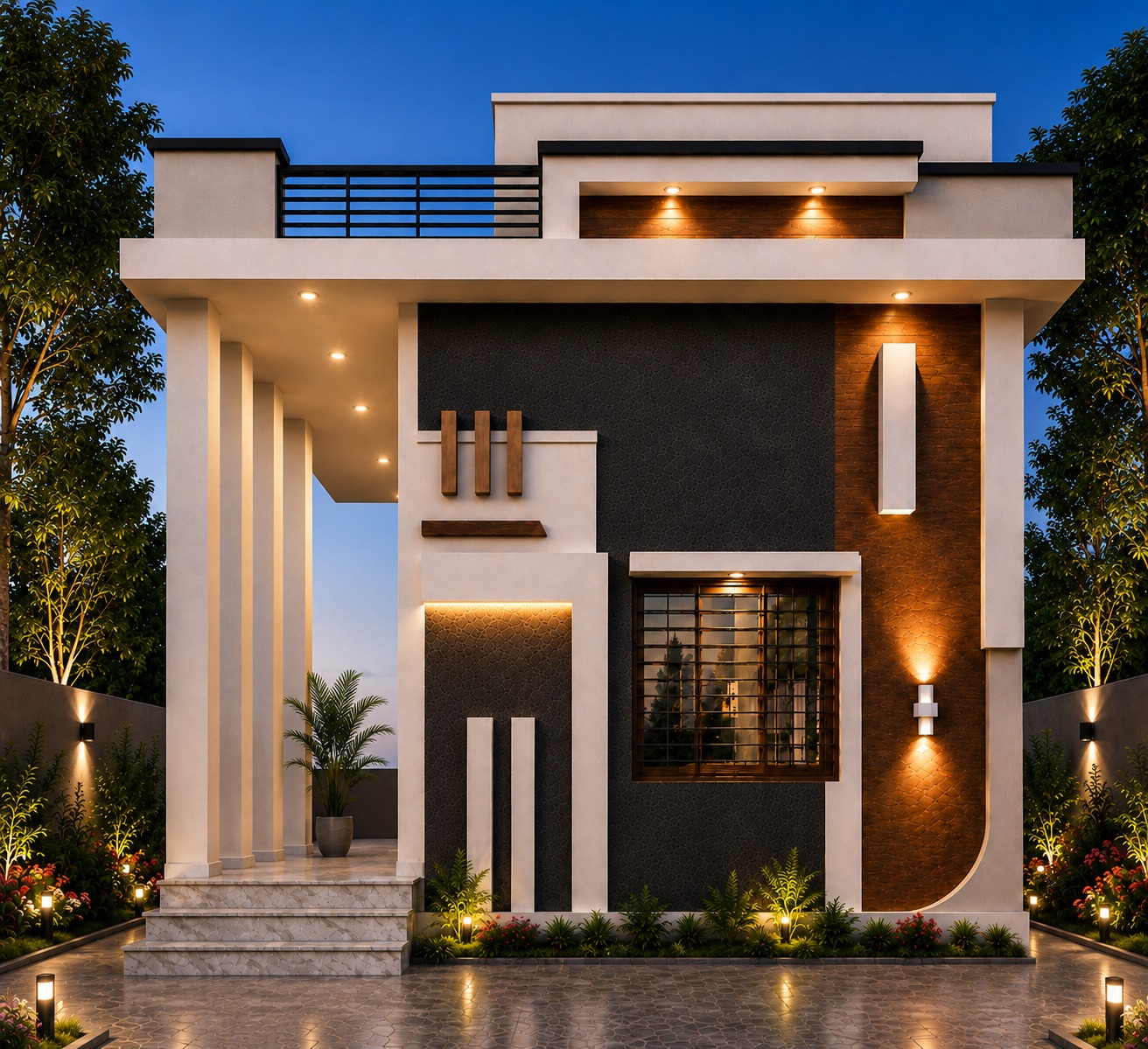 Contemporary Geometric Duplex Villa